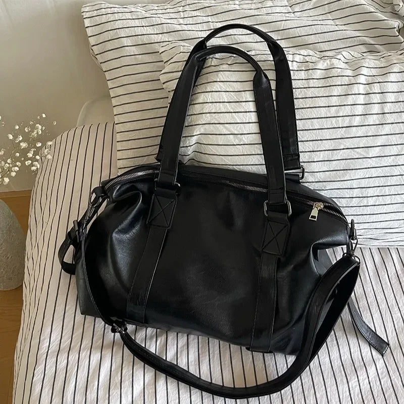 Fashion Tote Bag Leather Women Bag Simplicity Handbag Solid Vintage Shoulder Messenger Bag for Ladies
